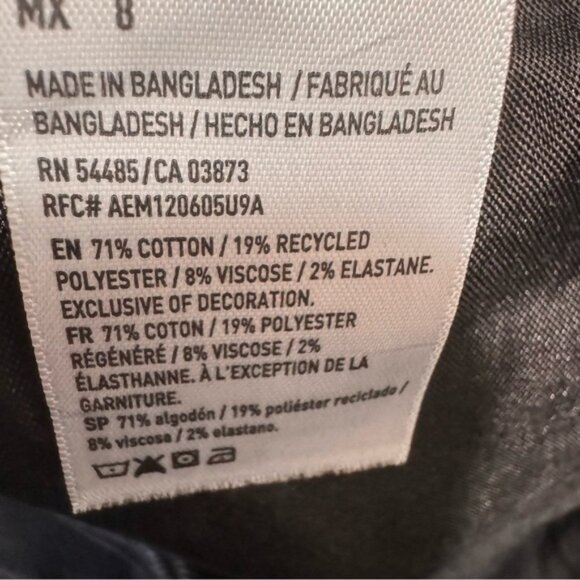 American Eagle Black Shortie Shorts Raw Hem Size 8 Casual - Picture 8 of 9